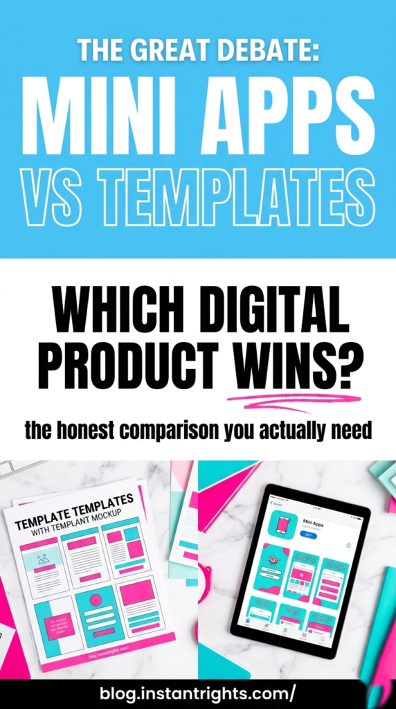 Sky blue split pin — mini apps vs templates which digital product wins