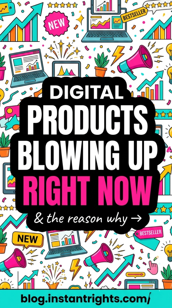 Illustrated blob pin — digital products blowing up right now and why